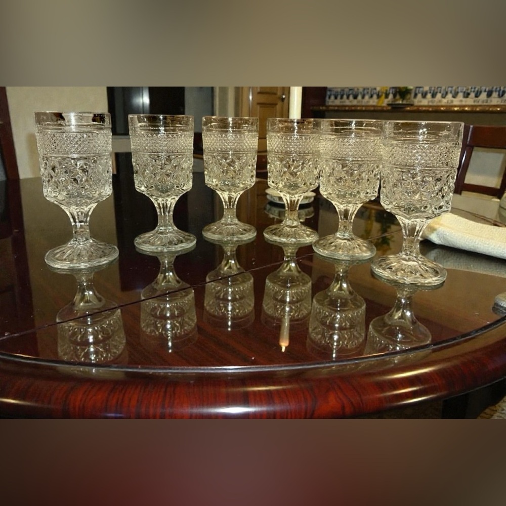 Vintage Anchor Hocking Wexford Water Goblet Glasses 5.25" Tall 6oz Lot Of 6